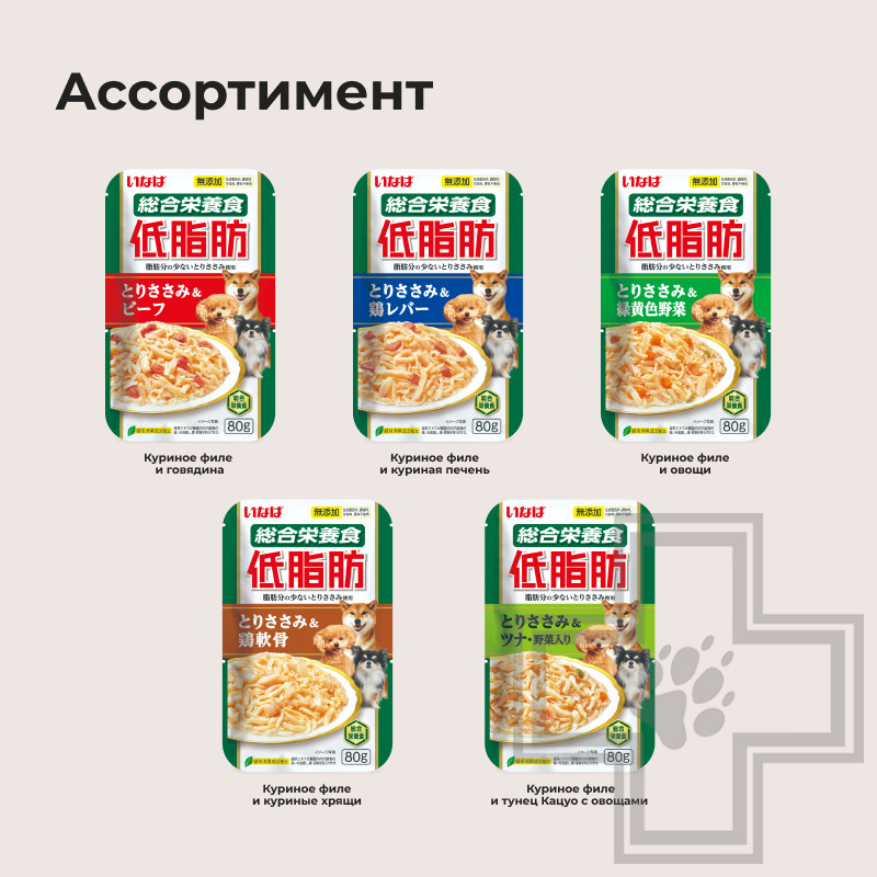 INABA Teishibo Пресервы для собак, с куриным филе и печенью