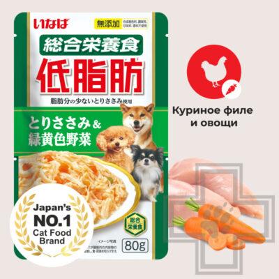 INABA Teishibo Пресервы для собак, с куриным филе и овощами