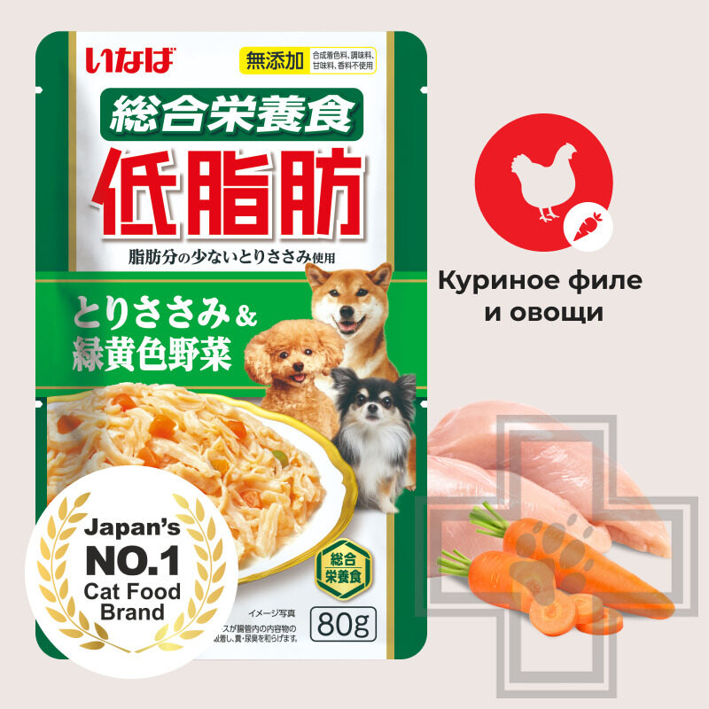 INABA Teishibo Пресервы для собак, с куриным филе и овощами