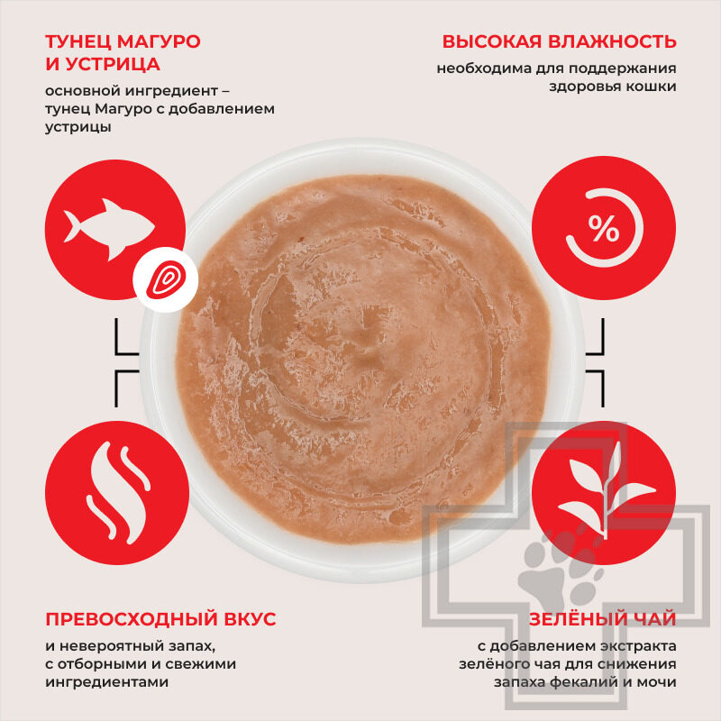 INABA CIAO Churu Лакомство-пюре для кошек, с тунцом Магуро и устрицами