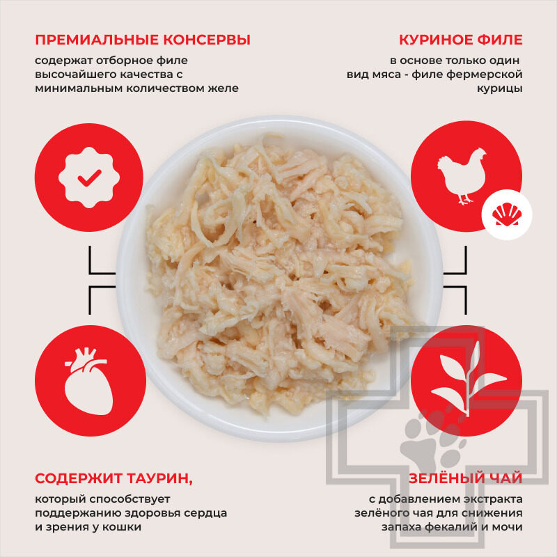 INABA CIAO Консервы для кошек, с куриным филе и морским гребешком