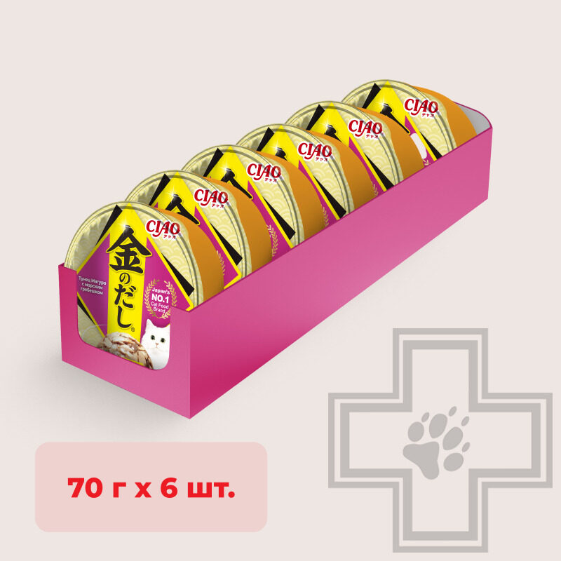 INABA CIAO Kinnodashi Консервы для кошек, с тунцом Магуро и морским гребешком INABA CIAO Kinnodashi Консервы для кошек, с тунцом Магуро и морским гребешком