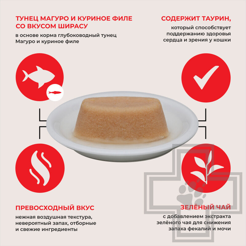 INABA CIAO TWINS Terrine Пресервы для кошек, с тунцом, куриным филе и ширасу