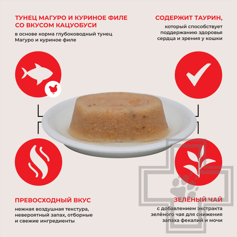 INABA CIAO TWINS Terrine Пресервы для кошек, с тунцом, куриным филе и кацуобуси