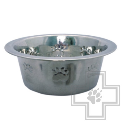 Уют Миска металлическая с рисунком "Лапки"