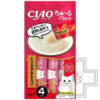 INABA CIAO Churu Лакомство-пюре для кошек, с куриным филе и креветкой