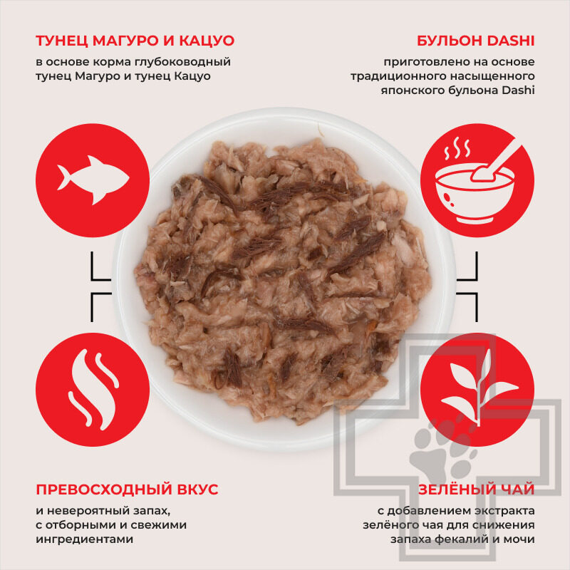 INABA CIAO Kinnodashi Пресервы для кошек, с тунцом Магуро и Кацуо