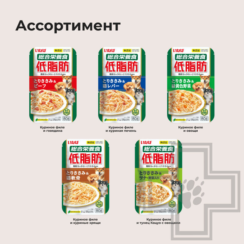 INABA Teishibo Пресервы для собак, с куриным филе и куриными хрящами