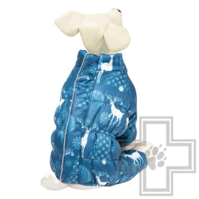 TRIOL Комбинезон зимний с молнией на спине "Олень", синяя с рисунком