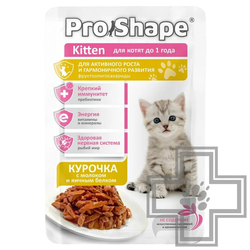 ProShape Kitten Пресервы для котят, с курицей, молоком и яичным белком