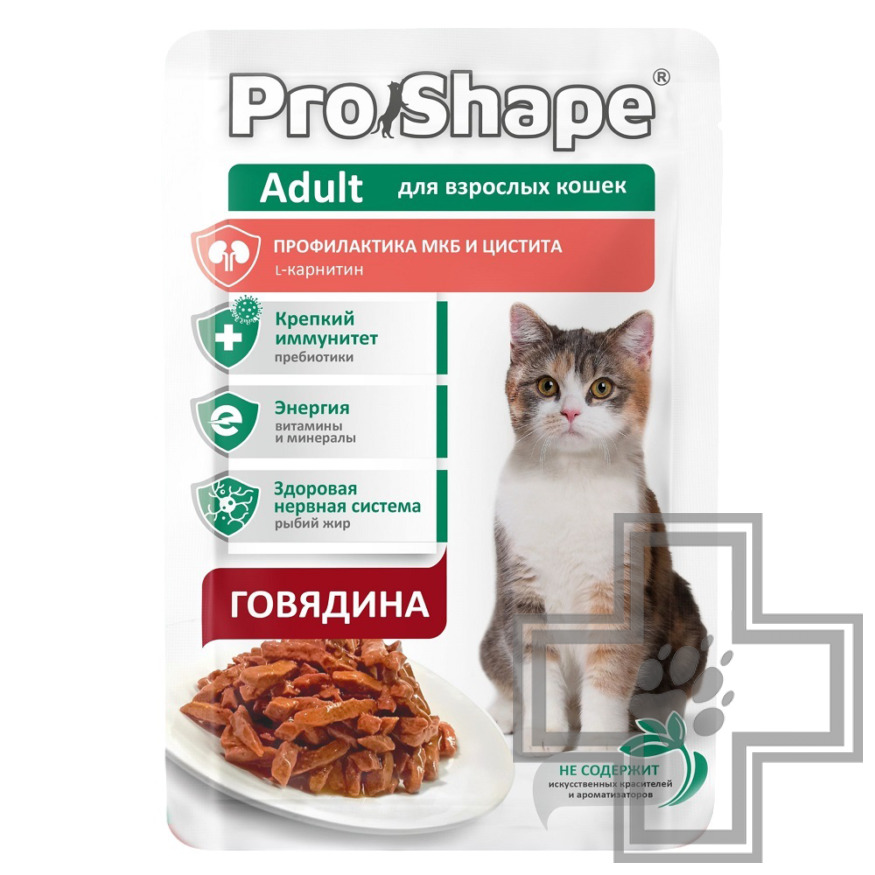 ProShape Adult Пресервы для взрослых кошек для профилактики МКБ, с говядиной
