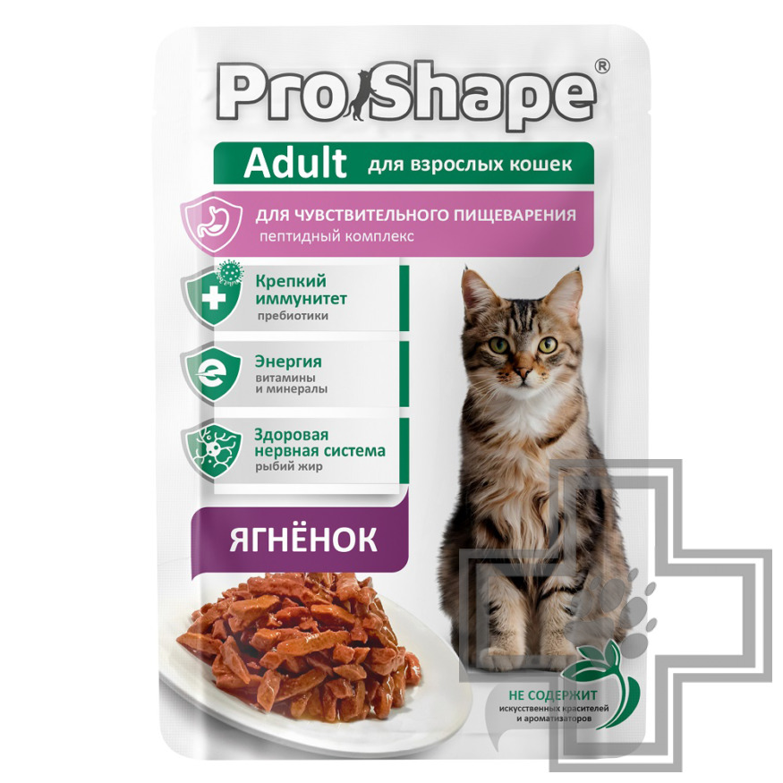 ProShape Adult Пресервы для взрослых кошек с чувствительным пищеварением, с ягненком