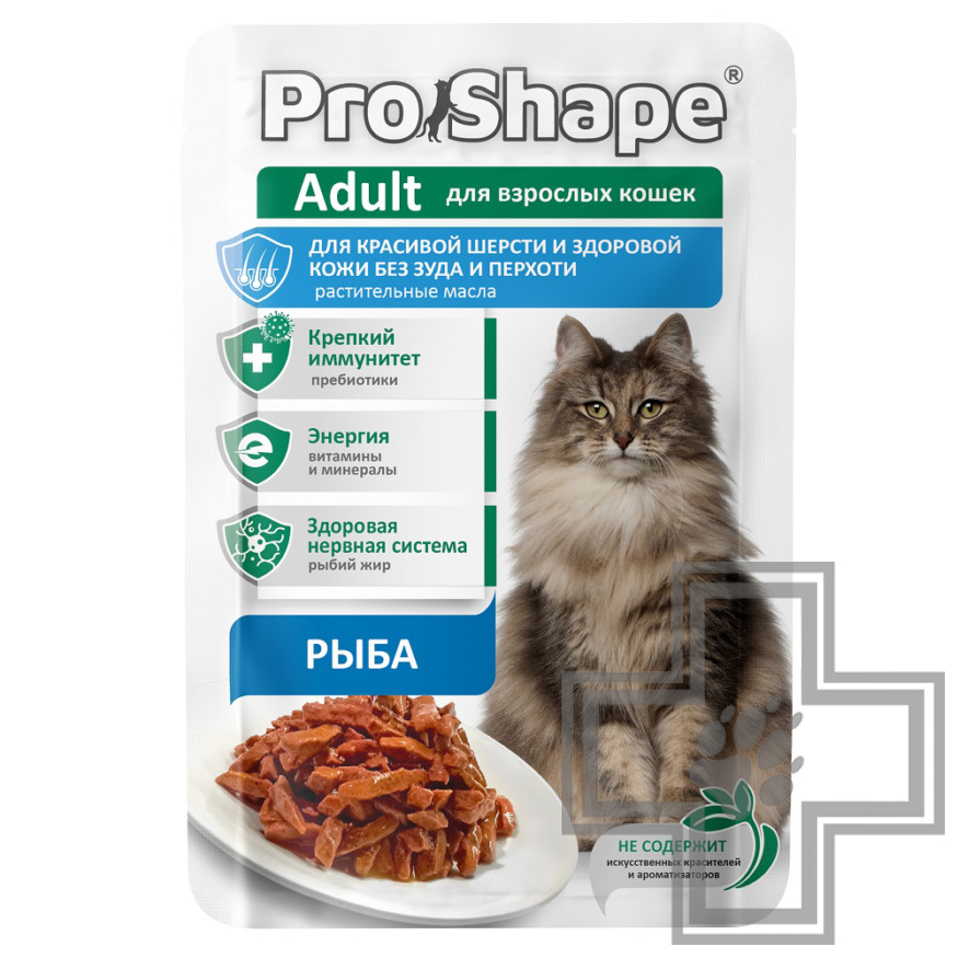 ProShape Adult Пресервы для взрослых кошек для здоровья кожи и шерсти, с рыбой