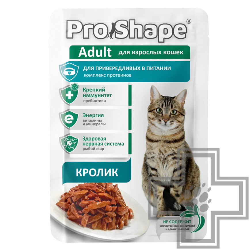 ProShape Adult Пресервы для взрослых привередливых кошек, с кроликом