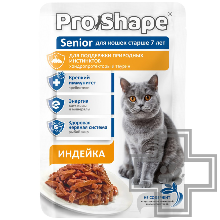 ProShape Senior Пресервы для кошек старше 7 лет, с индейкой