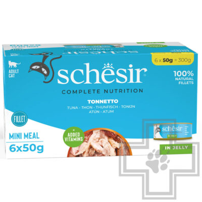 Schesir Complete Nutrition Консервы для взрослых кошек, с тунцом в желе (мультиупаковка)