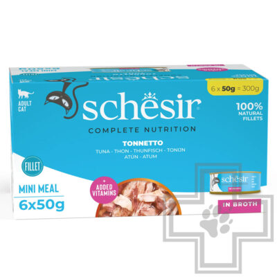 Schesir Complete Nutrition Консервы для взрослых кошек, с тунцом в бульоне (мультиупаковка)