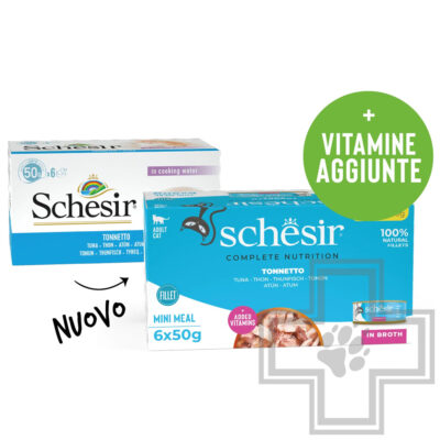 Schesir Complete Nutrition Консервы для взрослых кошек, с тунцом в бульоне (мультиупаковка)