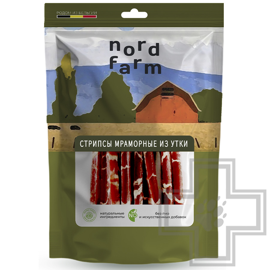 NORD FARM Стрипсы мраморные из утки для собак всех пород