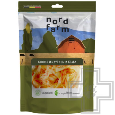 NORD FARM Хлопья из курицы и краба для кошек