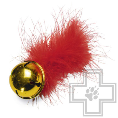Beeztees Игрушка "Рождественский колокол с пером" для кошек, красная
