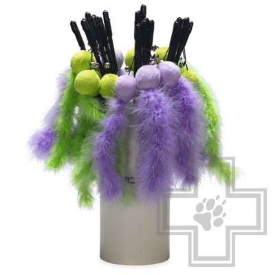 Beeztees Игрушка-удочка "Шарик с пером" для кошек