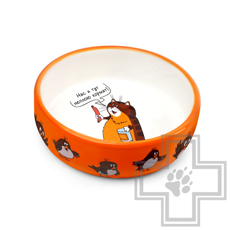 Triol СОЮЗМУЛЬТФИЛЬМ Миска керамическая "Рыжий кот" для животных