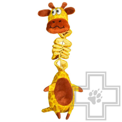 Mr.Kranch Игрушка "Жираф" с карманами под лакомство для собак, желтая