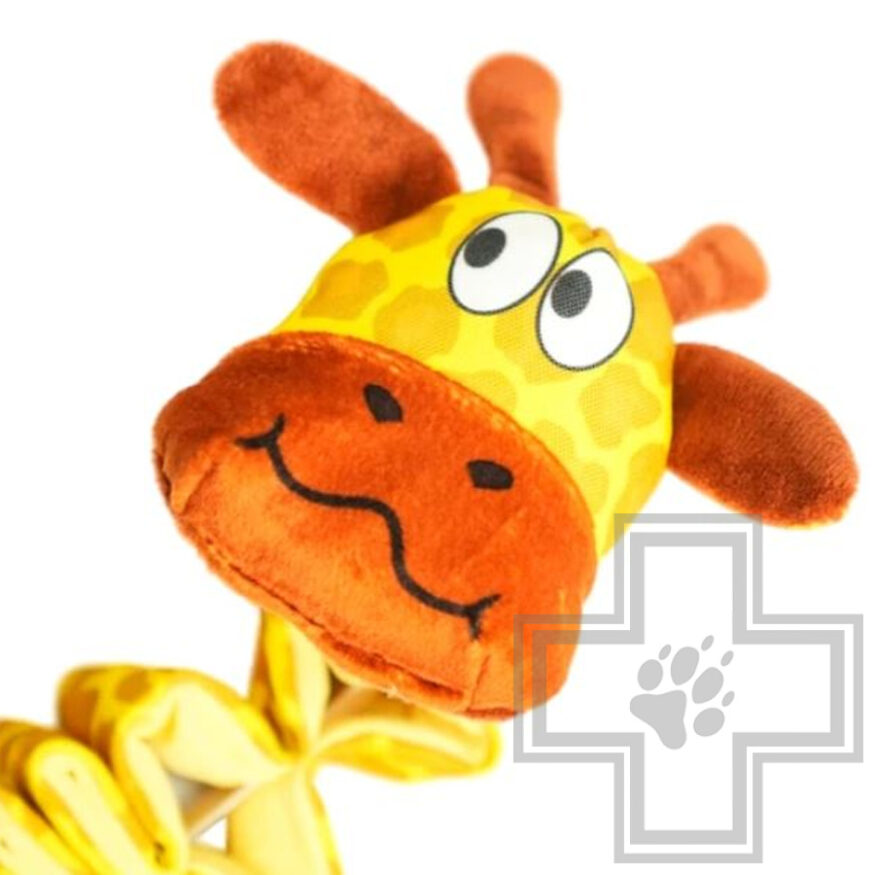 Mr.Kranch Игрушка "Жираф" с карманами под лакомство для собак, желтая Mr.Kranch Игрушка "Жираф" с карманами под лакомство для собак, желтая