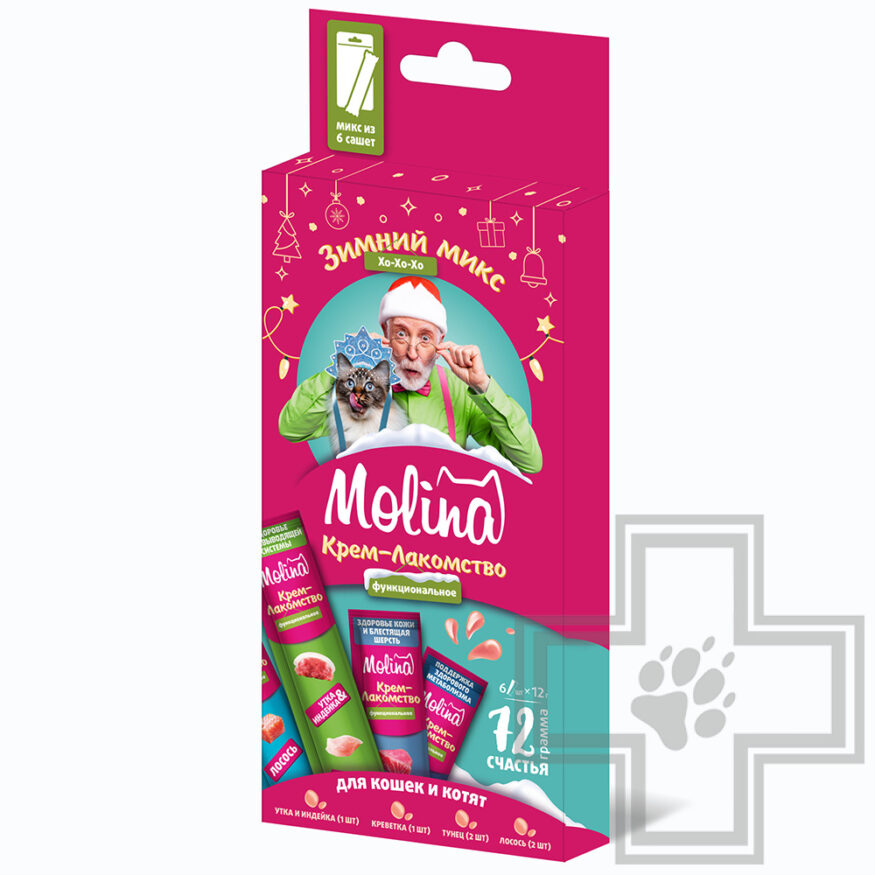 Molina Крем-лакомство "Зимний микс" для котят и кошек Molina Крем-лакомство "Зимний микс" для котят и кошек