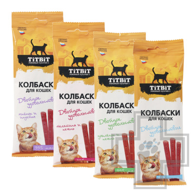 TiTBiT Колбаски для кошек Двойное удовольствие 4 вкуса (Новогодняя коллекция)