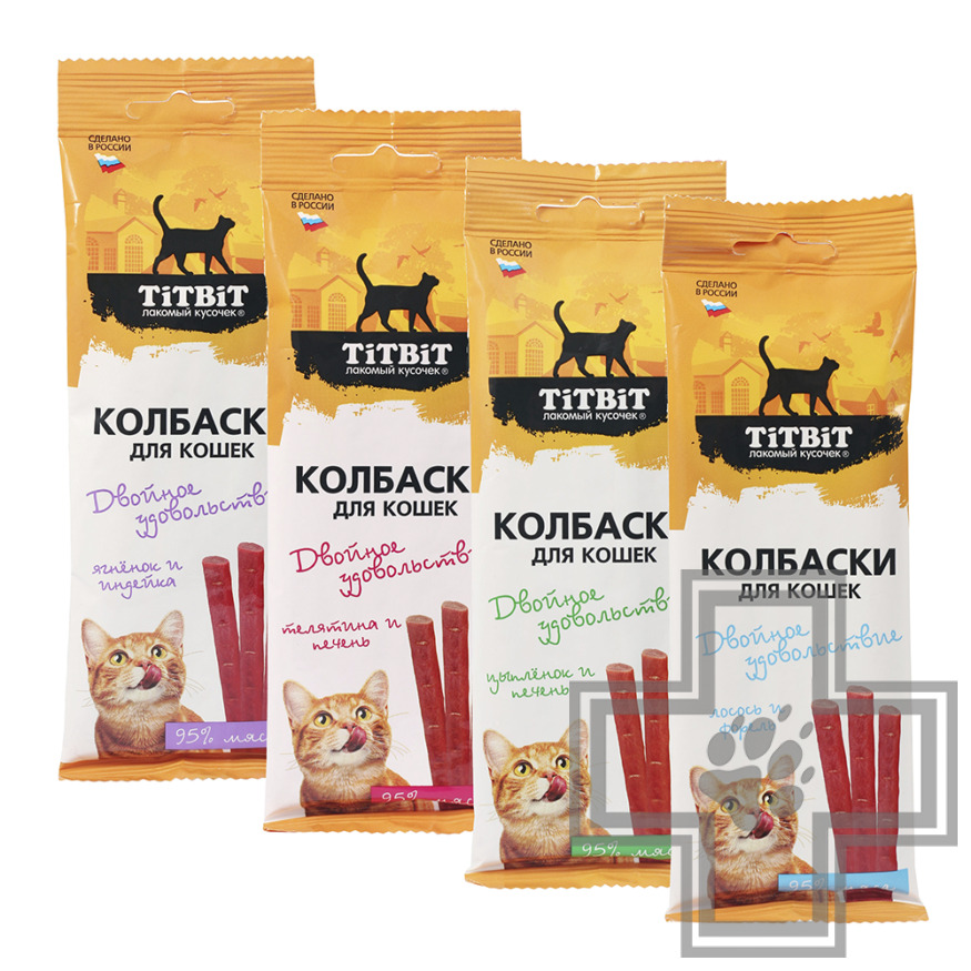 TiTBiT Колбаски для кошек Двойное удовольствие 4 вкуса (Новогодняя коллекция)