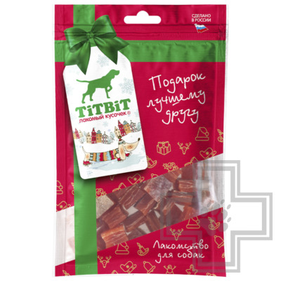 TiTBiT Лакомство "Кубики из лосося" для собак (Новогодняя коллекция)