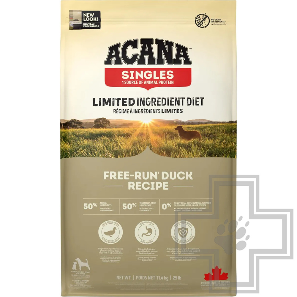 Acana Free-Run Duck Корм беззерновой для собак с чувствительным пищеварением, с уткой
