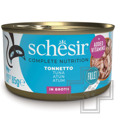 Schesir Complete Nutrition Консервы для взрослых кошек, с тунцом в бульоне