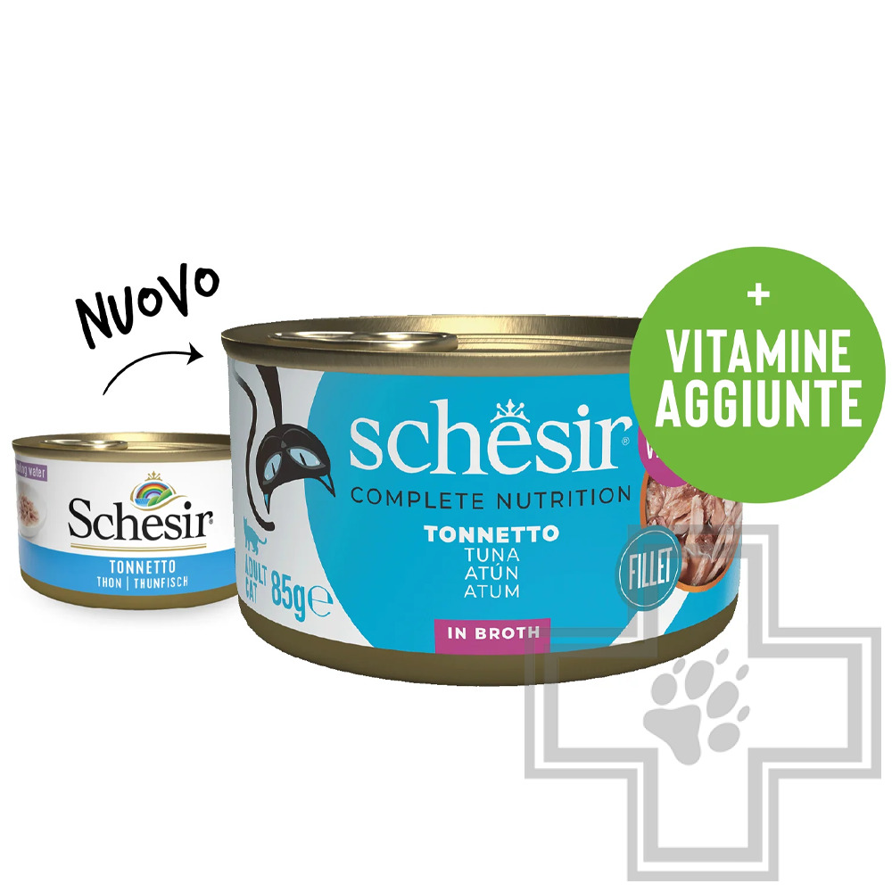 Schesir Complete Nutrition Консервы для взрослых кошек, с тунцом в бульоне