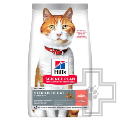 Hill's SP Sterilised Корм для взрослых стерилизованных кошек до 7 лет, с лососем