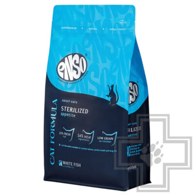 ENSO CF Sterilized Корм для взрослых стерилизованных кошек, с белой рыбой и клюквой