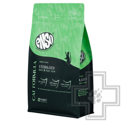 ENSO CF Sterilized Корм для взрослых стерилизованных кошек, с кроликом и малиной