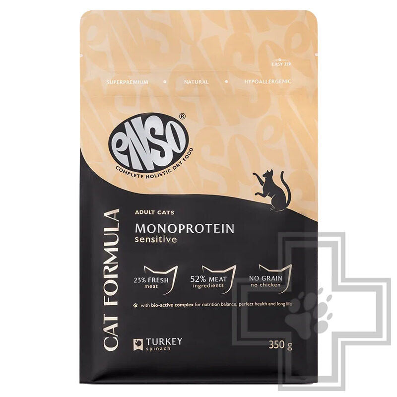 ENSO CF Monoprotein Корм для взрослых кошек с чувствительным пищеварением, с индейкой и шпинатом