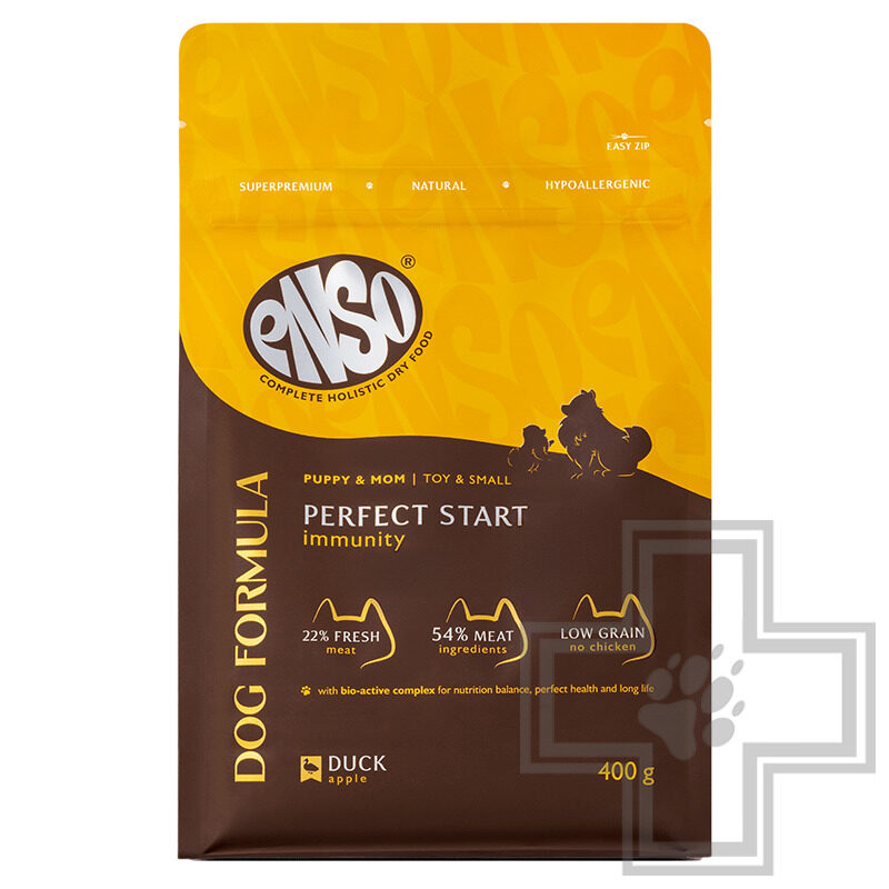 ENSO DF Perfect start Корм для щенков, беременных и кормящих собак мелких пород, с уткой и яблоком
