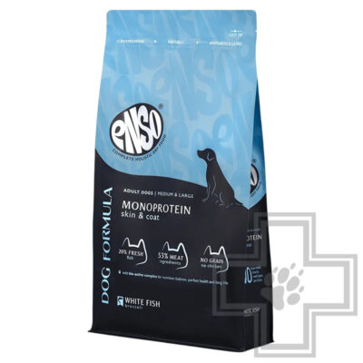 ENSO DF Monoprotein Корм для взрослых собак средних и крупных пород, с рыбой и брокколи