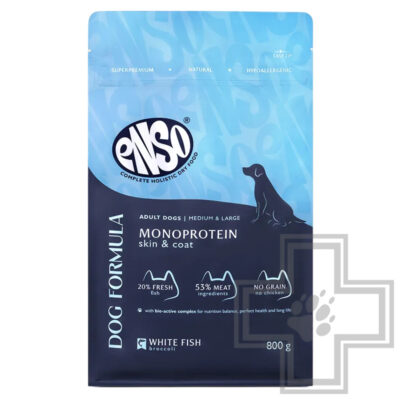 ENSO DF Monoprotein Корм для взрослых собак средних и крупных пород, с рыбой и брокколи