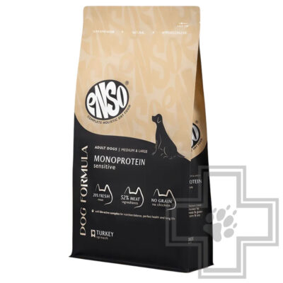 ENSO DF Monoprotein Корм для взрослых собак средних и крупных пород, с индейкой и шпинатом