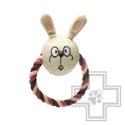 Triol СОЮЗМУЛЬТФИЛЬМ Игрушка "Мяч-кролик с веревкой" для собак