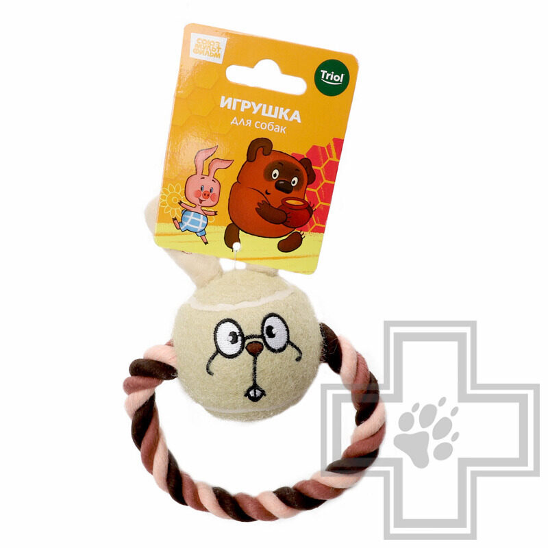 Triol СОЮЗМУЛЬТФИЛЬМ Игрушка "Мяч-кролик с веревкой" для собак Triol СОЮЗМУЛЬТФИЛЬМ Игрушка "Мяч-кролик с веревкой" для собак