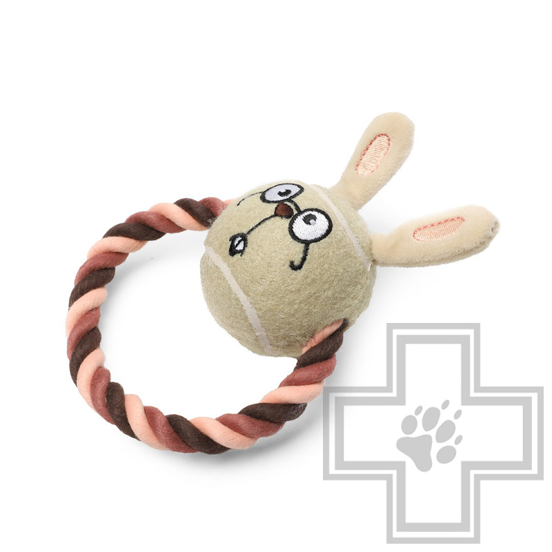 Triol СОЮЗМУЛЬТФИЛЬМ Игрушка "Мяч-кролик с веревкой" для собак