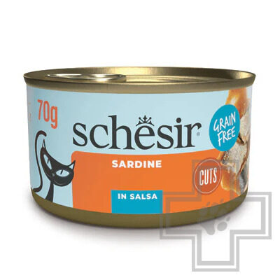 Schesir Grill Консервы беззерновые для взрослых кошек, с сардинами в соусе