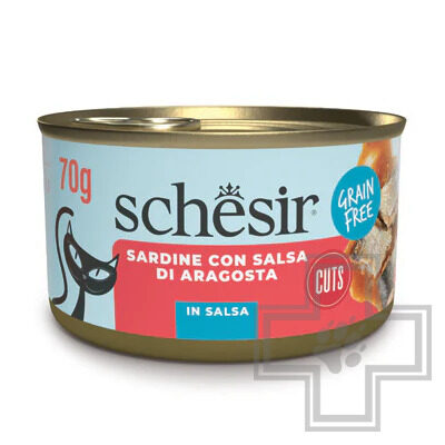 Schesir Grill Консервы беззерновые для взрослых кошек, с сардинами в соусе из лобстера