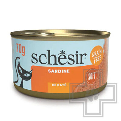 Schesir Grill Консервы беззерновые для взрослых кошек, паштет из сардин